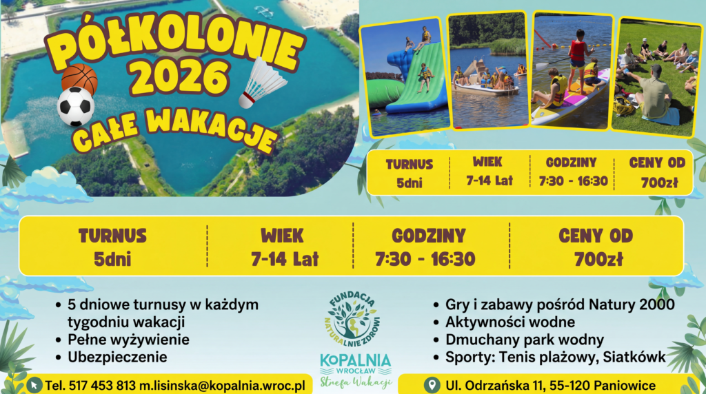Półkolonie 2026 pod Wrocławiem. Najlepsze Wakacje, jakie będzie wspominać Twoje dziecko.